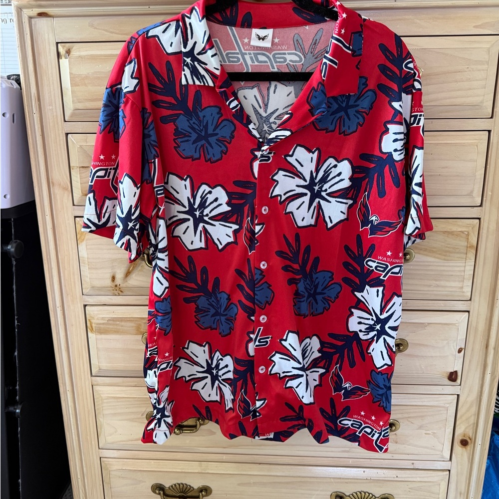 Washington Capitals Floral Button-Up Shirt